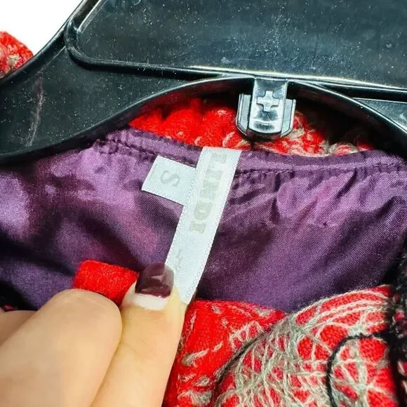 Vintage Lindi Silk-Blend Embroidered Patchwork Coat Size Small - Picture 8 of 12